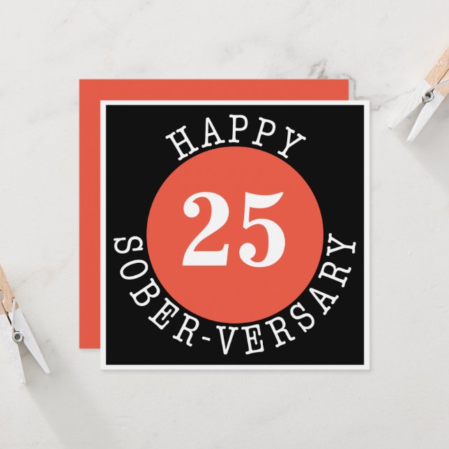 Feliz cartão de aniversário de Sober (Frente/Verso In Situ)