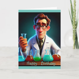 Feliz Cartão de Aniversário do Cientista