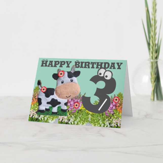 Feliz Cartão de Aniversário Dobrado (Frente)