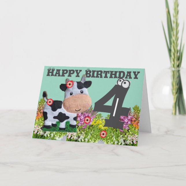 Feliz Cartão de Aniversário Dobrado (Frente)