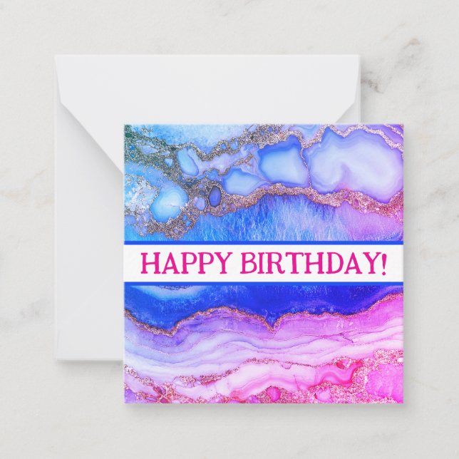 Feliz cartão de aniversário, fofo, maquiagem! Cart (Frente)