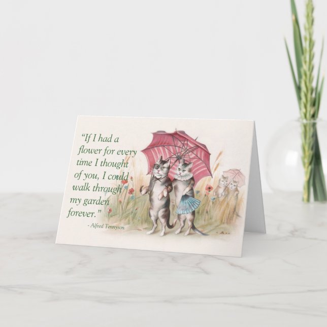 Feliz Cartão de Aniversário - Gatos Apaixonados (Frente)