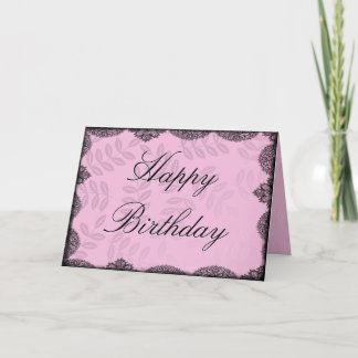 Feliz Cartão de Aniversário - Lace Vintage Rosa