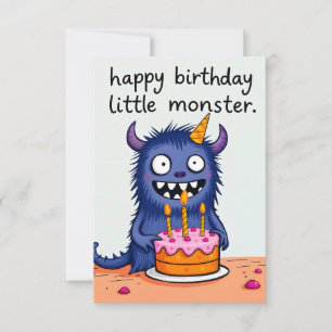 Feliz cartão de aniversário monstro