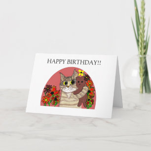 feliz cartão de aniversário para crianças que dão