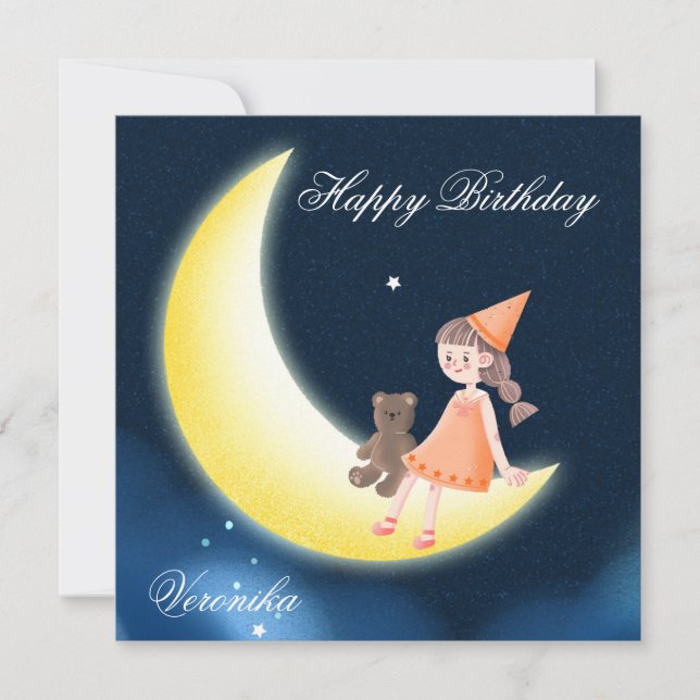 Feliz Cartão de Aniversário para Meninas (Frente)