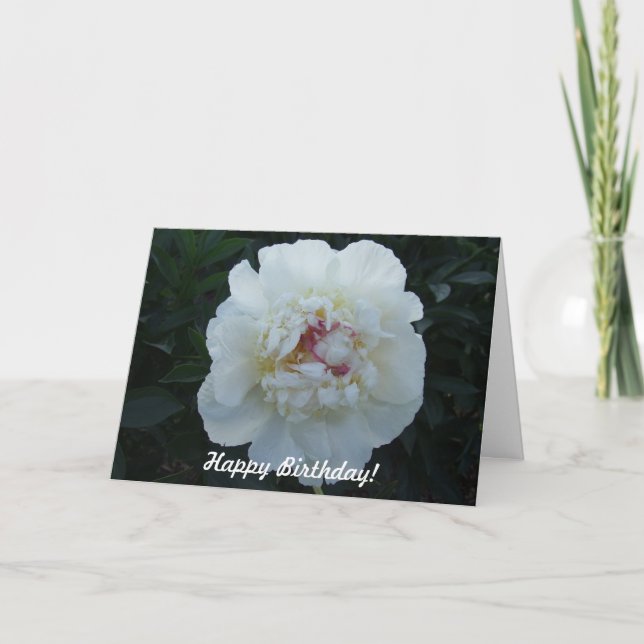 Feliz Cartão de Aniversário para Peonies (Frente)