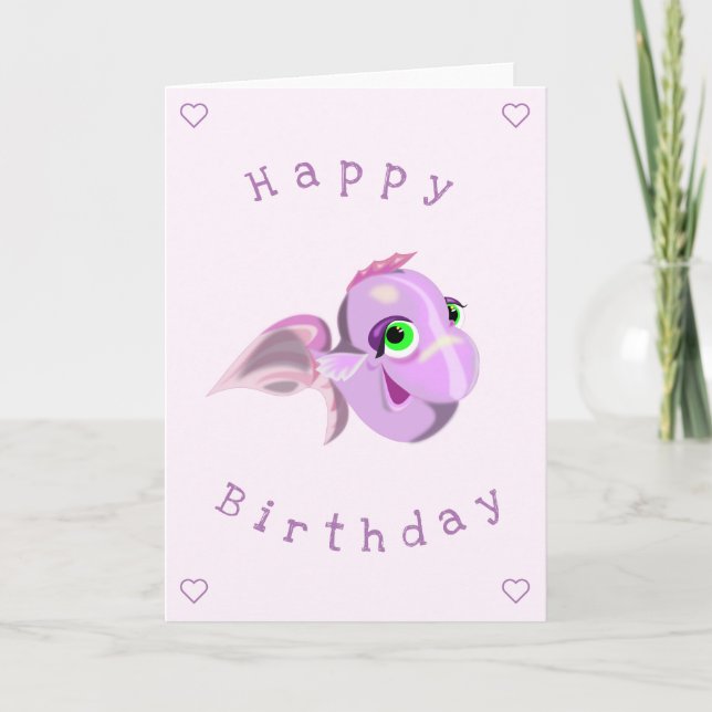 Feliz Cartão de Aniversário Roxo (Frente)
