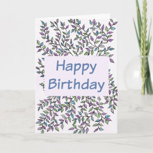 Feliz Cartão de Aniversário Roxo e Vinha Teal