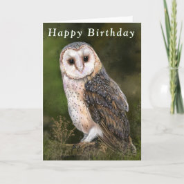 Feliz Cartão de Aniversário Western Barn Owl