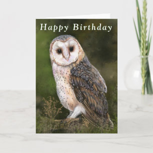 Feliz Cartão de Aniversário Western Barn Owl