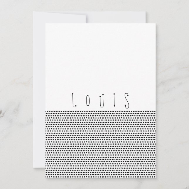 FELIZ | Cartão de anúncio de nascimento preto pont (Frente)