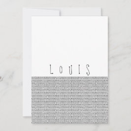 FELIZ | Cartão de anúncio de nascimento preto pont