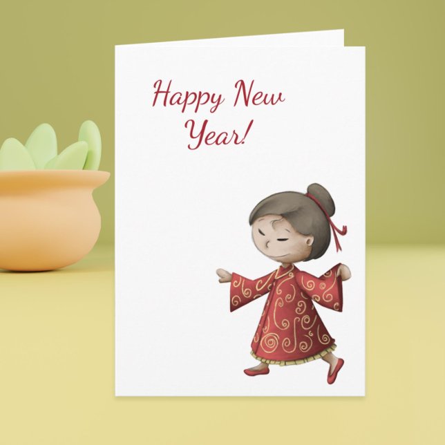 Feliz cartão de boas-vindas para o novo ano chinês (Happy Chinese New year greeting card)