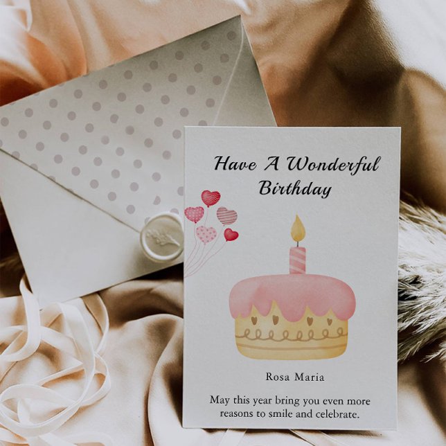 Feliz Cartão de Bolo de Aniversário (Happy Birthday Cake Card)