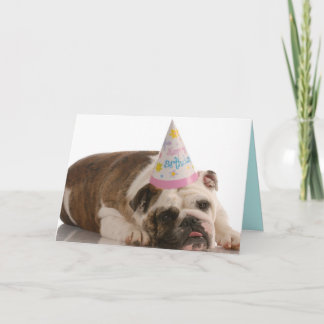 Feliz Cartão de Cachorro de Aniversário Bull