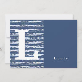 FELIZ | Cartão de nascimento azul pontilhado