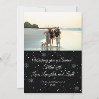 Feliz Cartão de Natal com Flocos de Neve