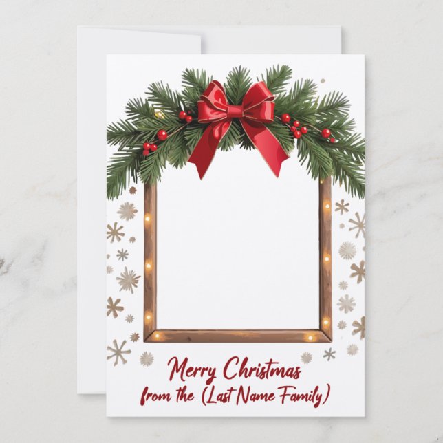 Feliz Cartão de Natal com Quadro Festivo de Garlan (Frente)