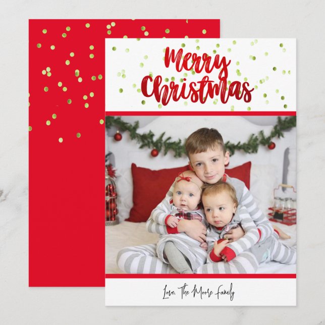 Feliz Cartão de Natal Confetti (Frente/Verso)