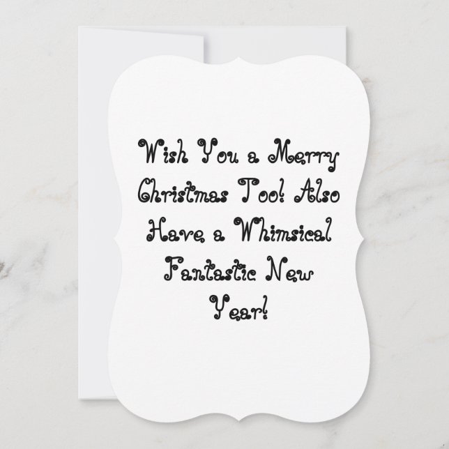 Feliz Cartão de Natal Obrigado (Verso)