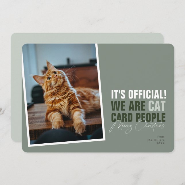 Feliz Cartão de Natal para Gatos Feliz Natal (Frente/Verso)