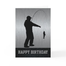 Feliz Cartão de Pesca de Aniversário