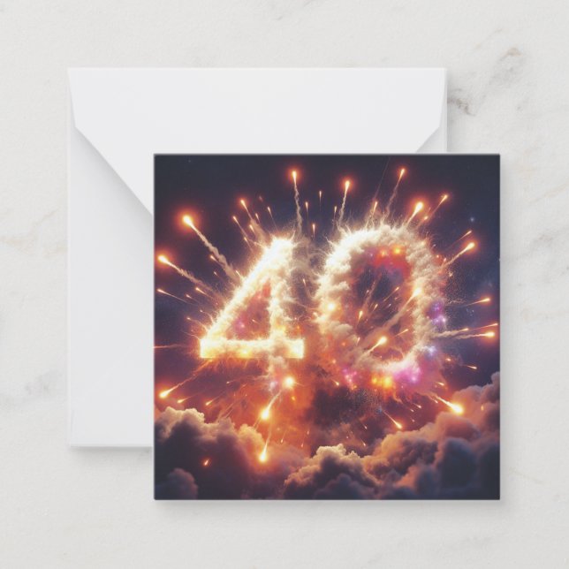 Feliz Cartão de Saudação de 40º Dia B (Frente)