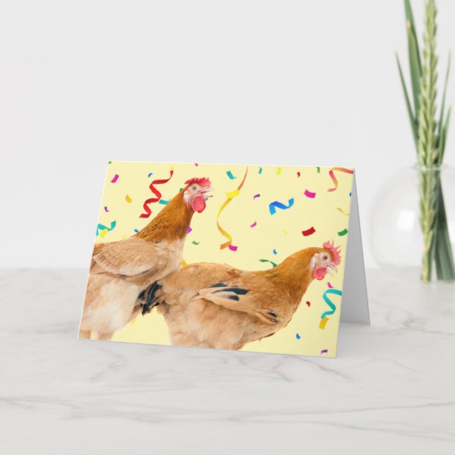 Feliz Cartão de Saudação de Aniversário Clucado (Frente)