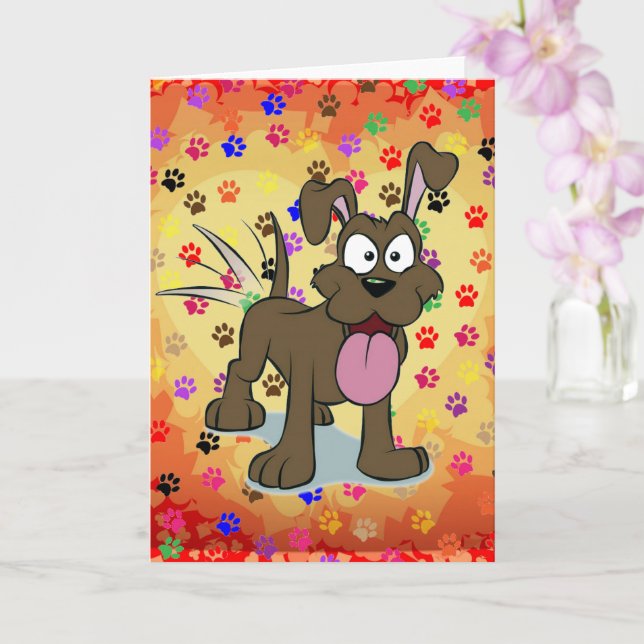 Feliz Cartão de Saudação de Cachorro (Orquídea)