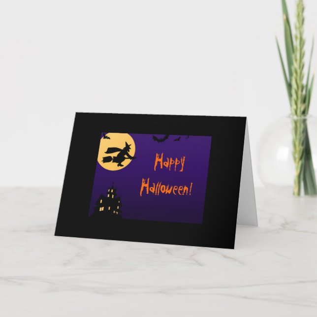 Feliz Cartão de Saudação de Halloween (Frente)