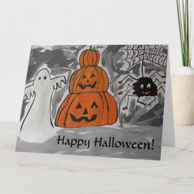 Feliz Cartão de Saudação de Halloween (Frente)