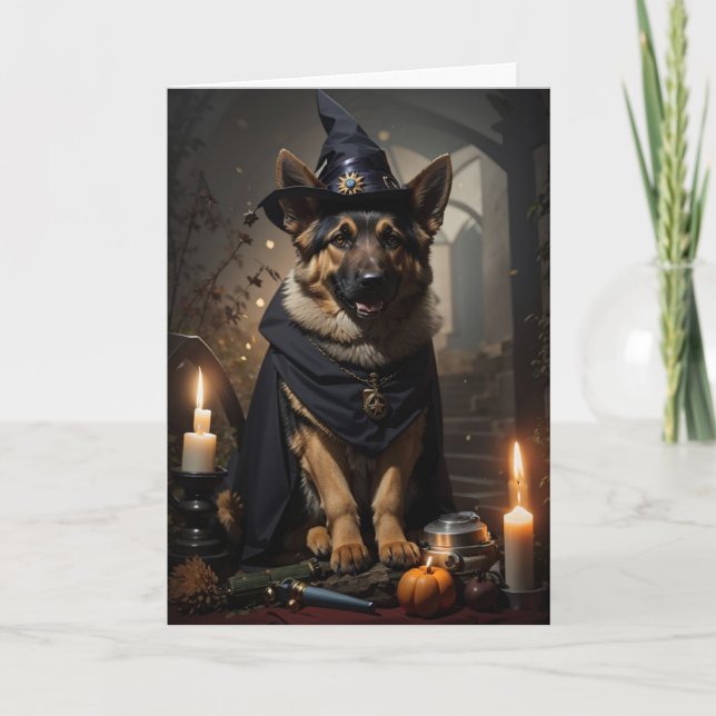 Feliz Cartão de Saudação de Halloween (cão) (Frente)