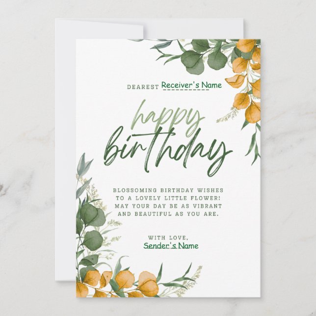 Feliz Cartão de Saudação Digital Personalizável de (Frente)