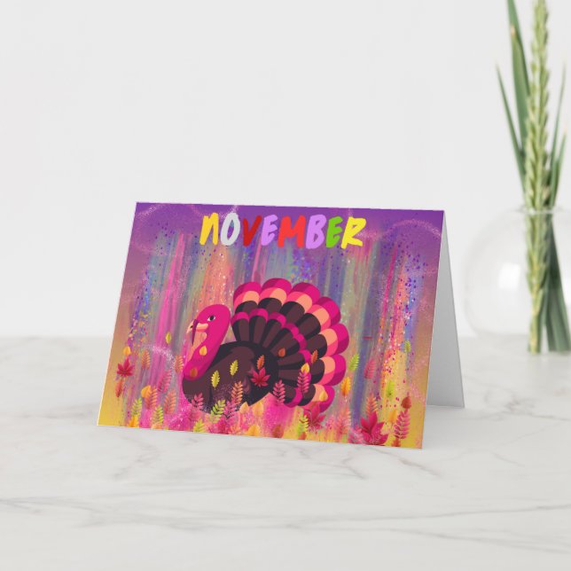 Feliz Cartão de Saudação do Dia da Turquia (Frente)