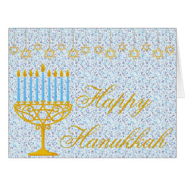 FELIZ Cartão de Saudação PERSONALIZÁVEL HANUKKAH
