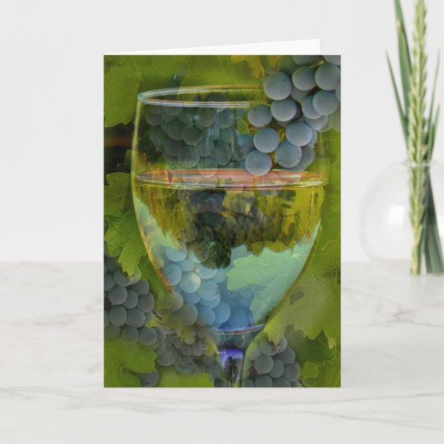 Feliz Cartão de Vinho de Aniversário! (Frente)