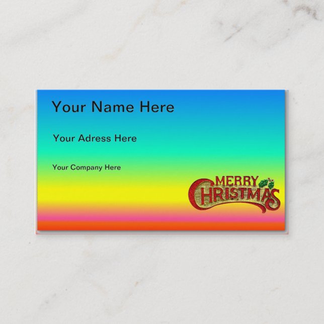 Feliz Cartão de visita de Natal (Frente)