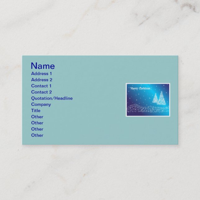 Feliz Cartão de visita de Natal (Frente)