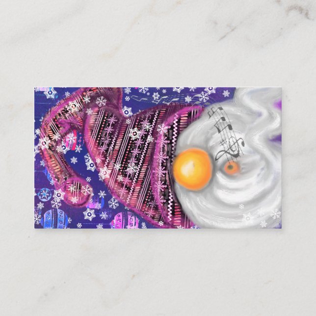 Feliz Cartão de visita de Natal Gnomo (Verso)