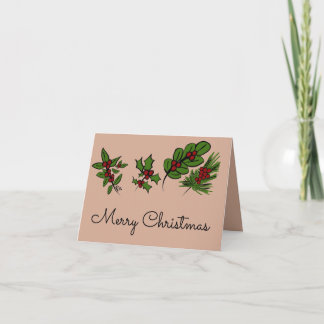 Feliz Cartão Hollies de Natal