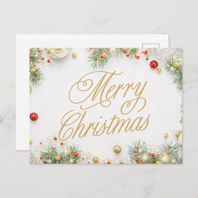 Feliz cartão postal de Natal (Frente/Verso)