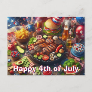 Feliz cartão postal do CHURRASCO de 4 de julho