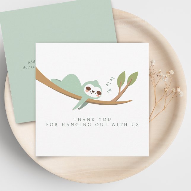 Feliz Cartões de agradecimentos (Happy Sloth Thank You Card)