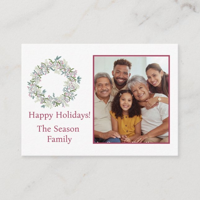 Feliz Cartões de fotos de coroa de Natal (Frente)