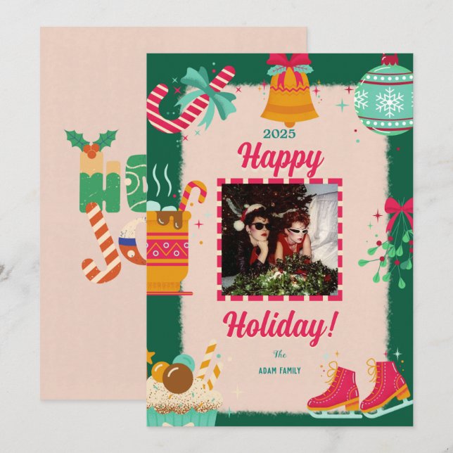 Feliz Cartões de natal de fotos de Natal (Frente/Verso)