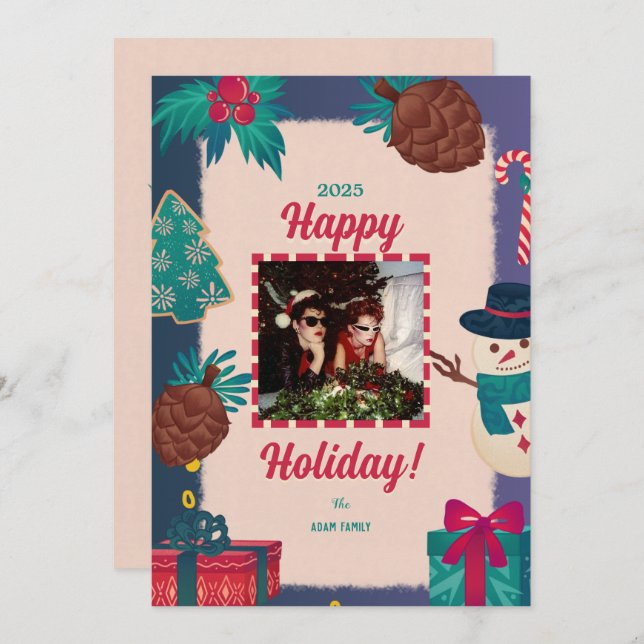 Feliz Cartões de natal de fotos de Natal (Frente/Verso)