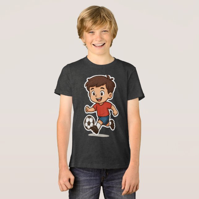 Feliz Cartunista Jogando Futebol (Frente Completa)