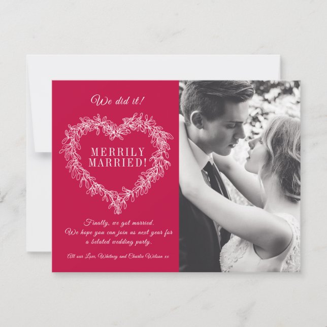 Feliz casado, noivo vermelho, Natal (Frente)