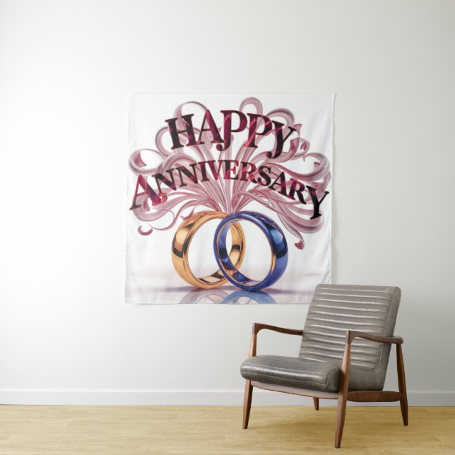 Feliz Casamento Aniversário Tapeçaria (In Situ)